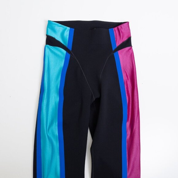 Nike BTQ Layered Tights Black 7/8 High Waisted Dri-Fit Retro 80s Aerobics - Picture 8 of 16